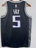22-23 Kings FOX #5 Black Top Quality Hot Pressing NBA Jersey (Trapeze Edition)飞人版