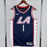 2018-19 Clippers HARDEN #1 Dark Blue City Edition Top Quality Hot Pressing NBA Jersey