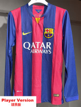 2014-2015 BAR Home Player Version 长袖球员 Long Sleeve Retro Soccer Jersey