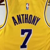 2022-23 Lakers ANTHONY #7 Yellow Top Quality Hot Pressing NBA Jersey(圆领)