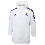 24-25 RMA White Hooded Windbreaker Fabric Cotton Coat #G209(彩标)