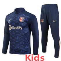 24-25 BAR Royal blue Kids Half Pull Tracksuit (童装)(半拉链)