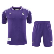 24-25 Real Madrid purple training set with vertical stripes