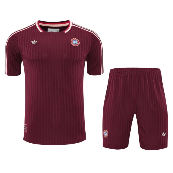 24-25 Bayern Munich red home kit with matching shorts