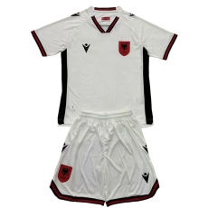 2025-26 Kids Albania white away  Soccer Jersey