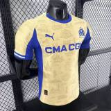 2025-26  Mens Marseille Fourth Away yellow Player version soccer jersey