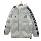 2025-26 Mens Real Madrid white Hooded Cotton Coat