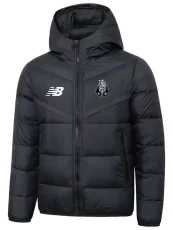 2025-26 Mens Porto Black Hooded Cotton Coat