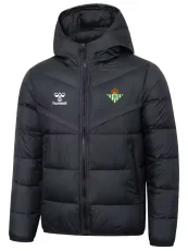 2025-26  Mens Real Betis Black Hooded Cotton Coat