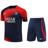 Paris Saint-Germain 2023/24 Pre-Match Training Kit - Red/Navy Fade/White