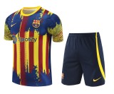 Barcelona 2024/25 Pre-Match Training Kit - Blaugrana Abstract Print with Yellow Accents
