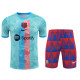 Barcelona 2024/25 Pre-Match Training Kit - Teal Abstract Print with Blaugrana Geometric Shorts