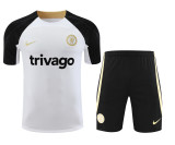 Chelsea 2022/23 Pre-Match Training Kit - White/Black/Gold Accent
