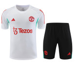 Manchester United 2024/25 Pre-Match Training Kit - White Base with Red/Black & Holographic Details