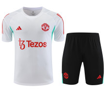 Manchester United 2024/25 Pre-Match Training Kit - White Base with Red/Black & Holographic Details