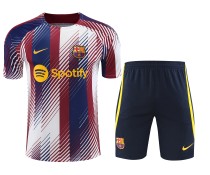 Barcelona 2024/25 Pre-Match Training Kit - Blaugrana Dynamic Stripe with White & Yellow Accents