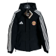 2025-26 Mens Manchester United  Black Hooded Cotton Coat