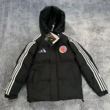 2026-27 Mens Colombia Black Hooded Jacket  Cotton Coat