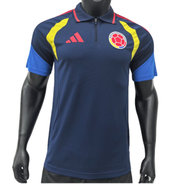 2026-27 Mens Colombia Dark Blue polo  Player version soccer jersey