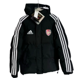 2025-26 Mens Arsenal black Hooded Jacket  Cotton Coat