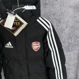 2025-26 Mens Arsenal black Hooded Jacket  Cotton Coat