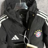 2025-26 Mens Bayern Munich black Hooded Jacket  Cotton Coat