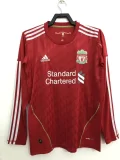 2010 Mens Retro Liverpool red home Long Sleeve Jersey