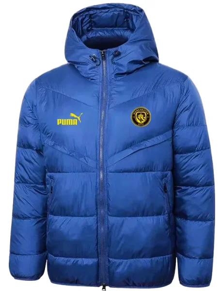 2025-26  Mens Manchester City blue Hooded Jacket Cotton Coat