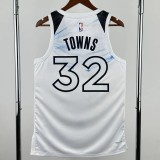 24-25 Timberwolves TOWNS #32 White City Edition Top Quality Hot Pressing NBA Jersey