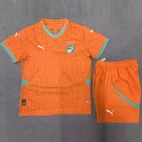 2025-26 Kids Ivory Coast  home Orange soccer Jersey