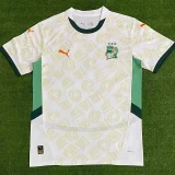 2025-26 Mens Ivory Coast  Away white soccer Jersey