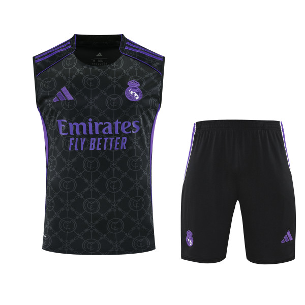 Real Madrid 2025-2026 Black Sleeveless Training Kit