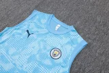 2025-26  Mens Manchester City Light blue vest training Short suit  #D25216