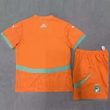 2025-26 Kids Ivory Coast  home Orange soccer Jersey