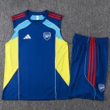 2025-26 Mens Arsenal Fancy blue vest Training Short Suit  #D25218