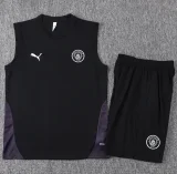 2025-26  Mens Manchester City Black vest training Short suit  #D25229