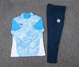 2025-26 Kids Manchester City  Half Pull blue Tracksuit