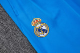 2025-26 Kids Real Madrid blue Half Pull Tracksuit