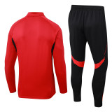 2025-26 KIDS Manchester United red Half-pull Tracksuit