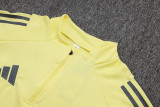 2025-26 Kids Real Madrid yellow Half Pull Tracksuit