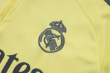2025-26 Kids Real Madrid yellow Half Pull Tracksuit