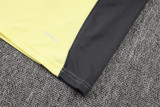 2025-26 Kids Real Madrid yellow Half Pull Tracksuit