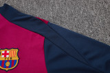 2025-26 Kids Barcelona Rose Red Half Pull  Tracksuit