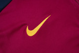 2025-26 Kids Barcelona Rose Red Half Pull  Tracksuit