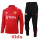 2025-26 KIDS Manchester United red Half-pull Tracksuit