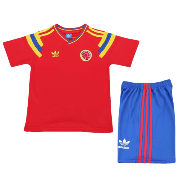 1990 Kids Colombia Away  Retro Soccer Jersey