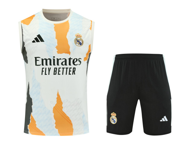 Real Madrid Pre-Match Training Soccer Vest Suit 2024/2025