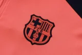 2025-26 Mens Barcelona  Orange Half Pull Tracksuit  #B25136