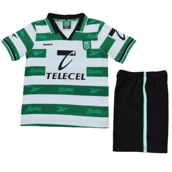 1999-2000 Kids Sporting Lisbon Home  Retro Soccer Jersey