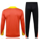 2025-26 Mens Brazil Orange Half-pull Tracksuit  #B25119